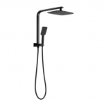 Kasten Square Matte Black Half Rail Shower Set